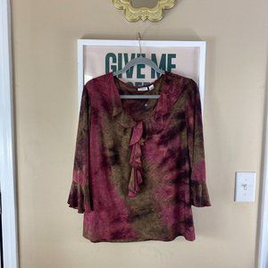 Vintage Tie Dye Sheer Blouse